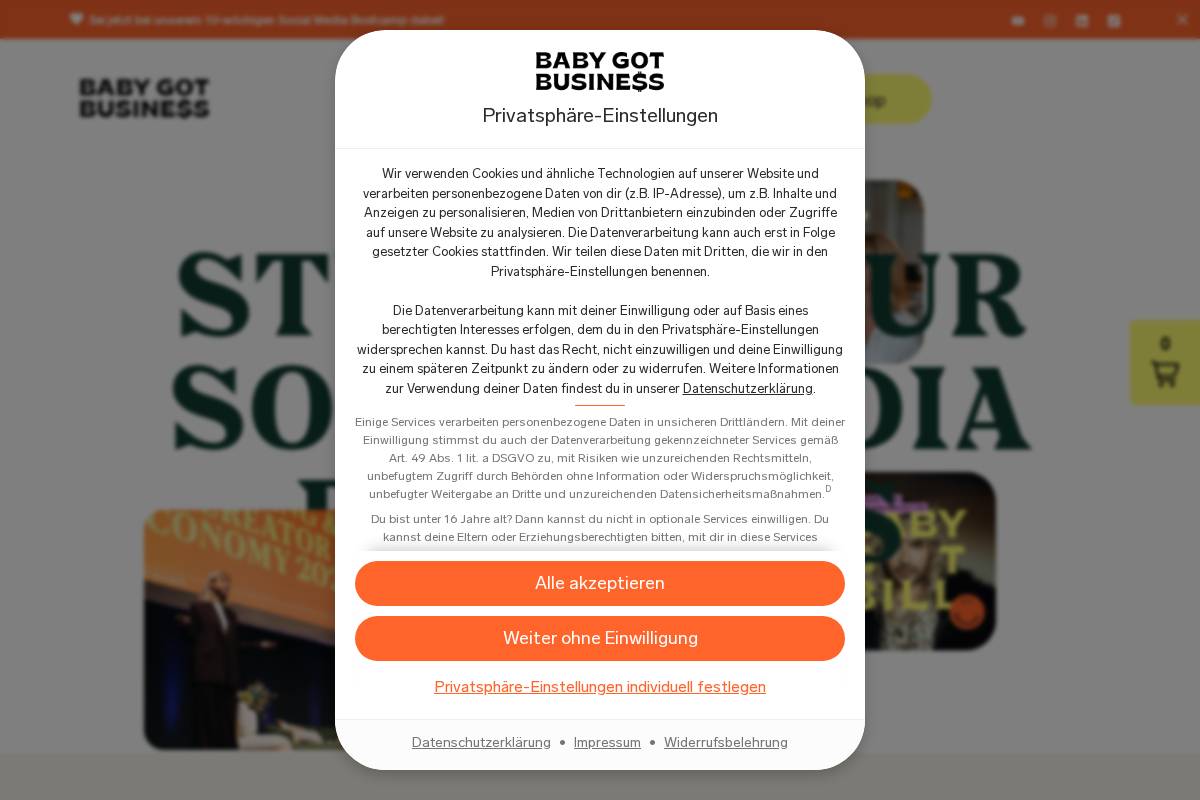 babygotbusiness.com homepage screenshot