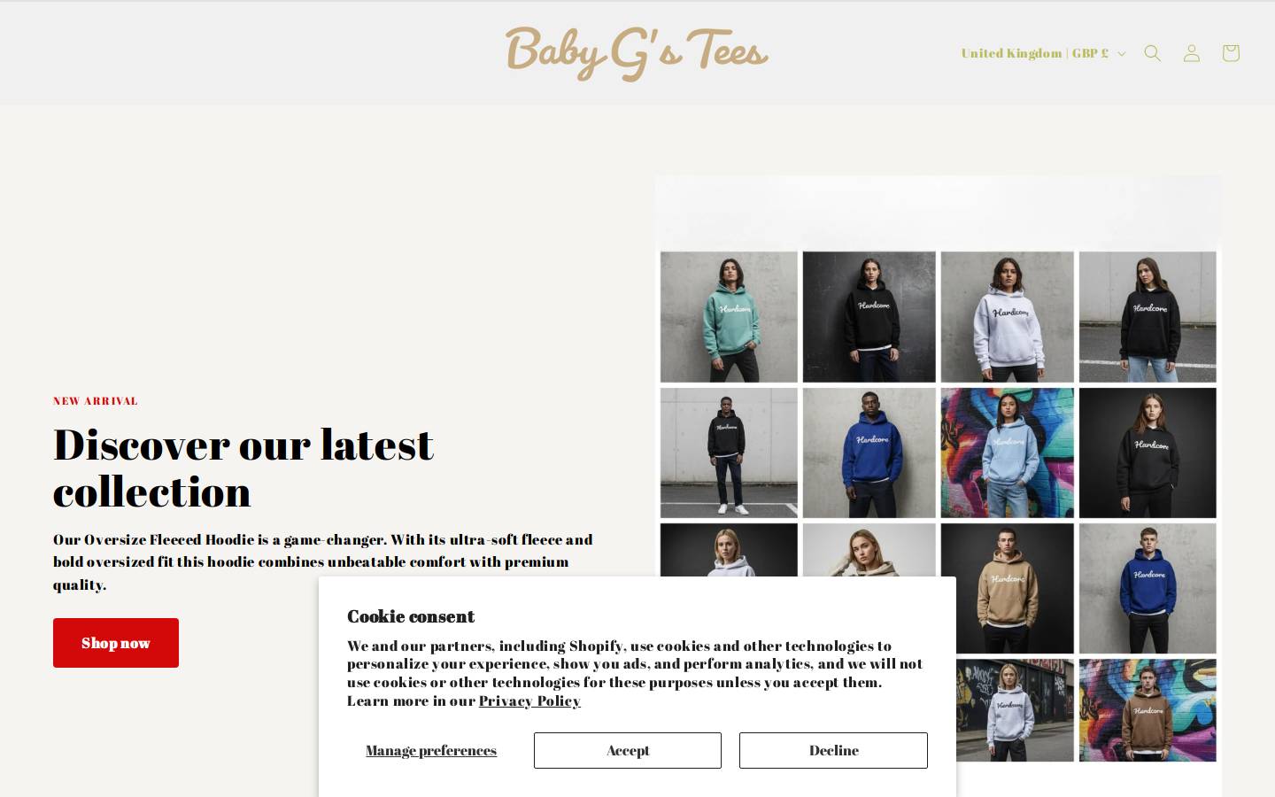 babygtees.com homepage screenshot