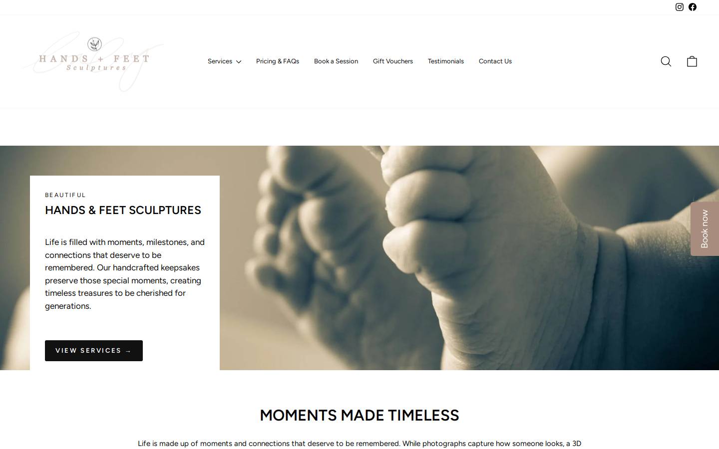 babyhandsandfeet.com.au homepage screenshot