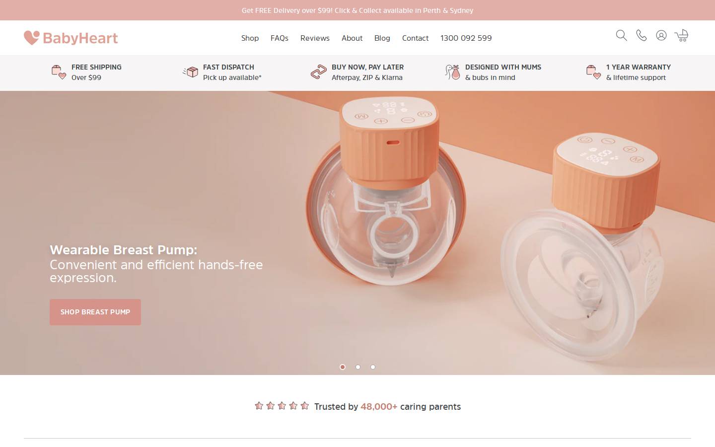 babyheart.com.au homepage screenshot