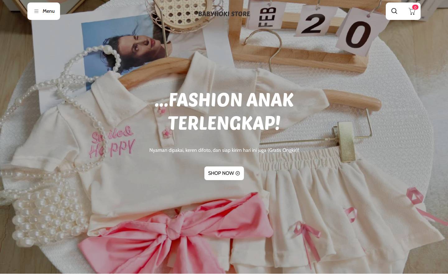 babyhoki.store homepage screenshot
