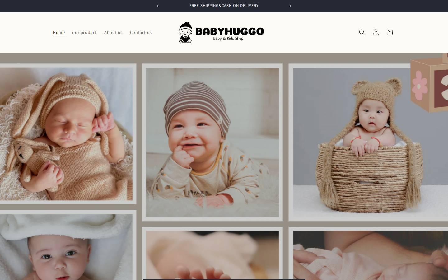 babyhuggo.com homepage screenshot