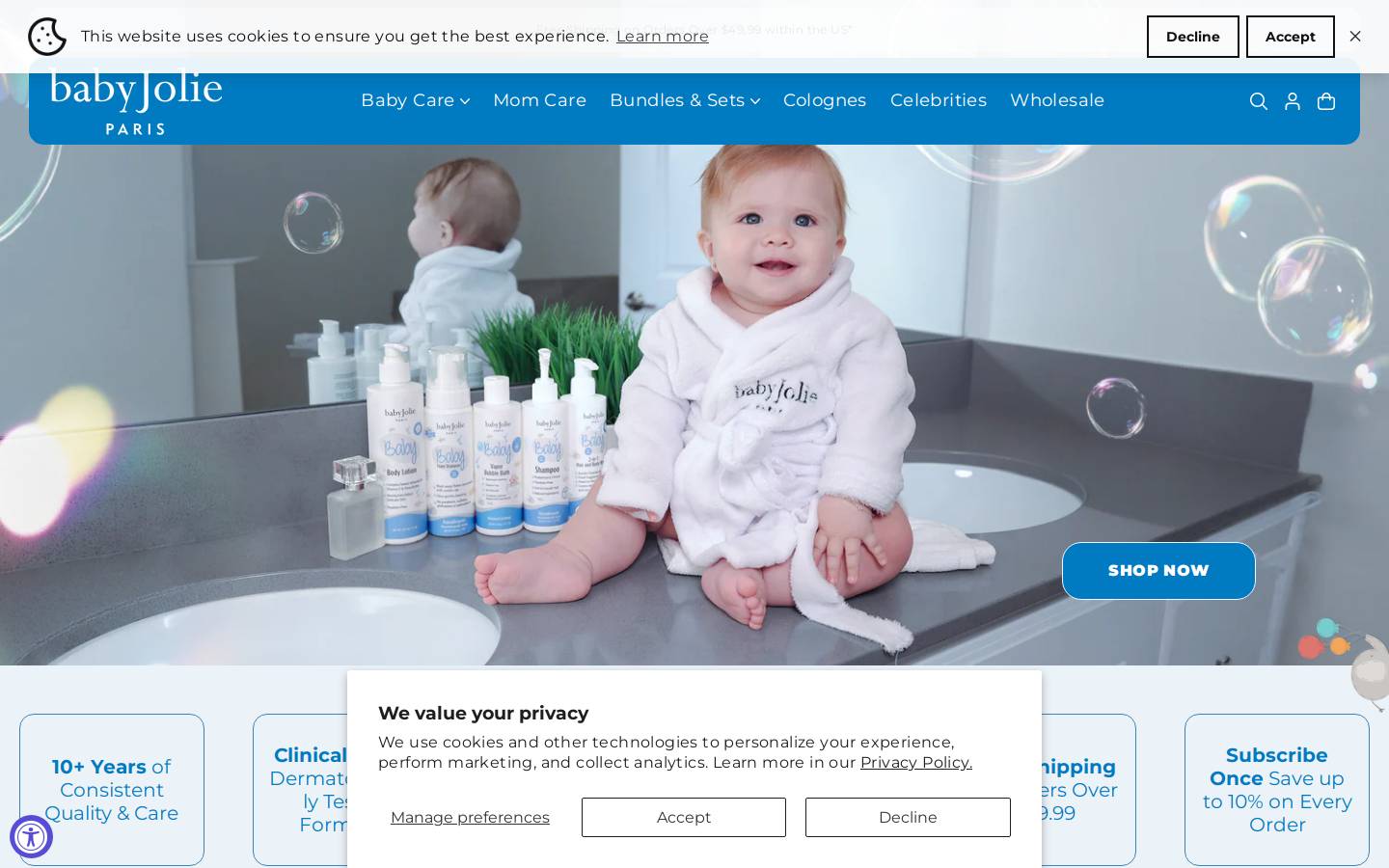 babyjolie.com homepage screenshot