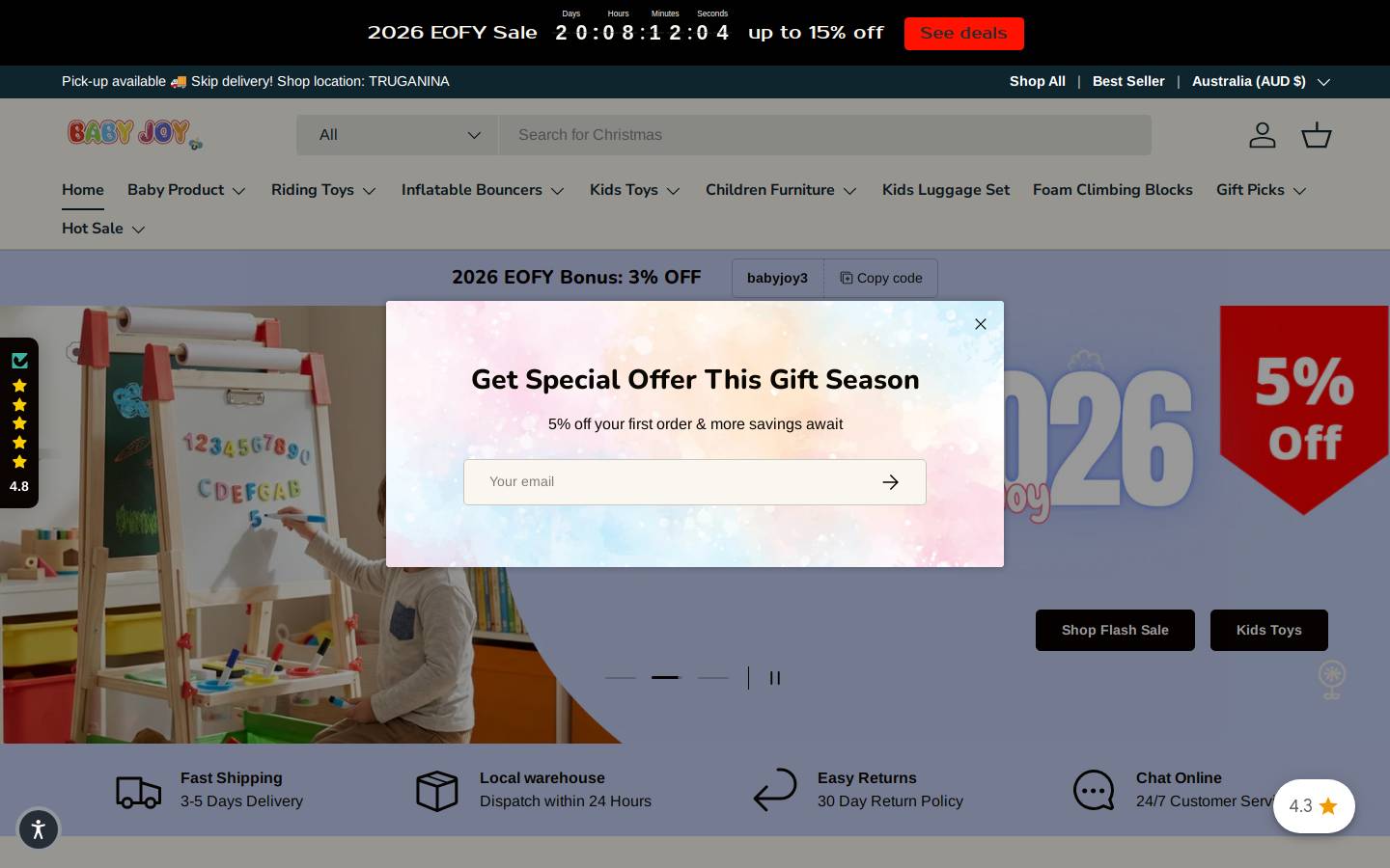 Babyjoykids homepage screenshot
