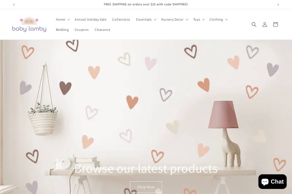 Babylamby homepage screenshot