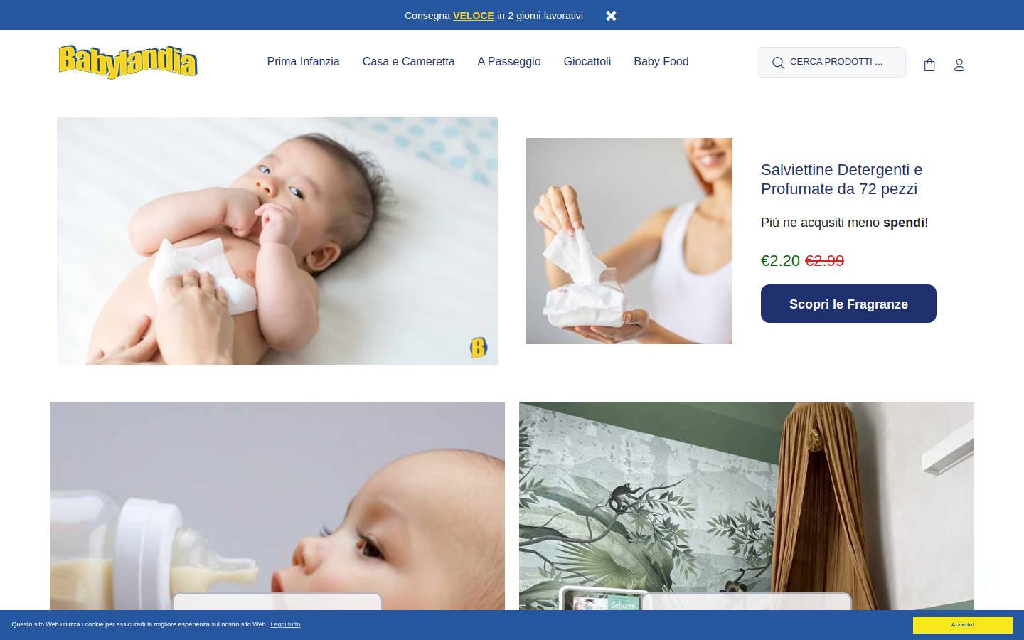 Babylandia Shop homepage screenshot