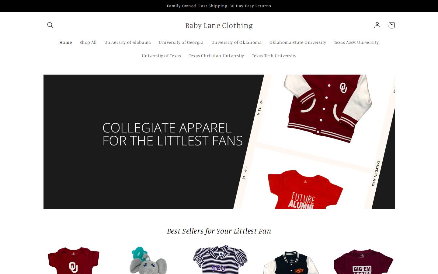 babylaneclothing.com homepage screenshot