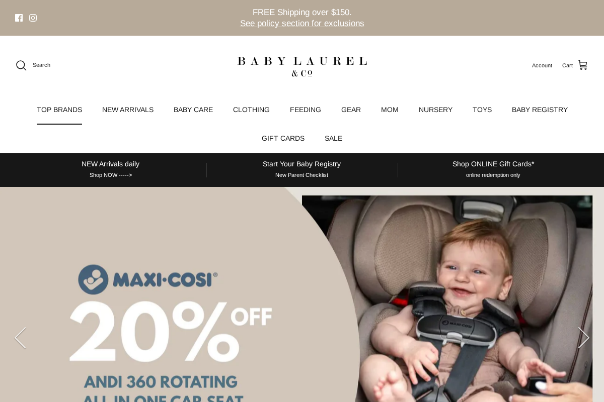 Baby Laurel & Co. homepage screenshot