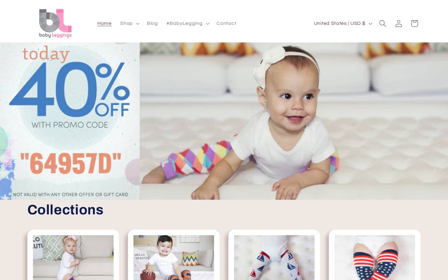 babyleggings.com homepage screenshot