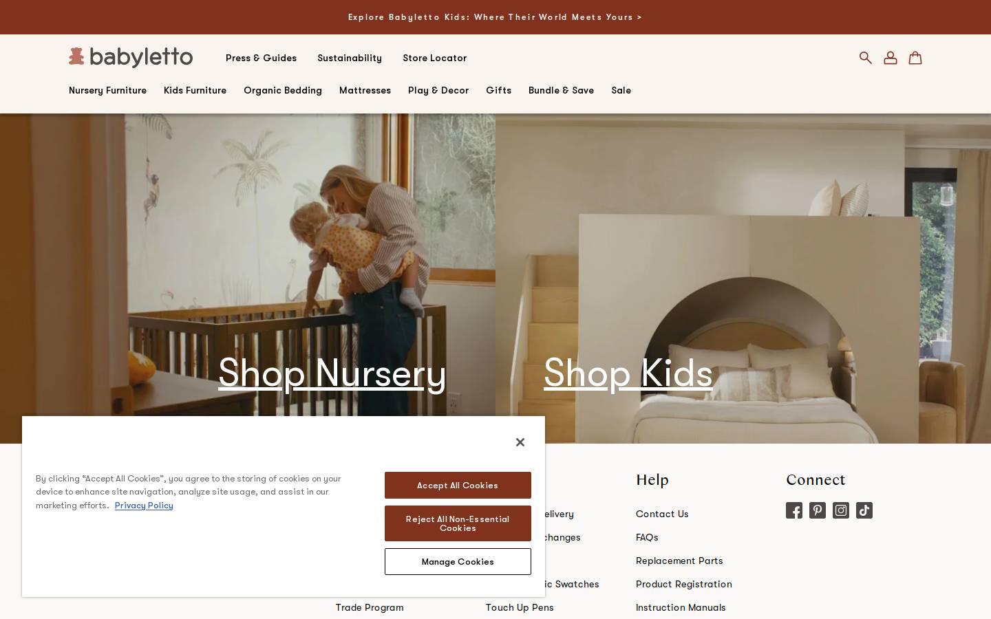 babyletto.com homepage screenshot