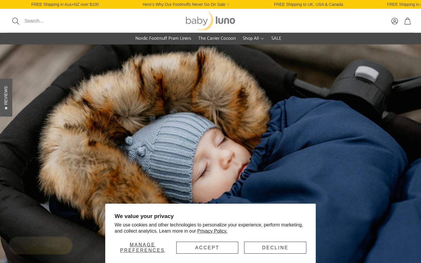babyluno.com.au homepage screenshot