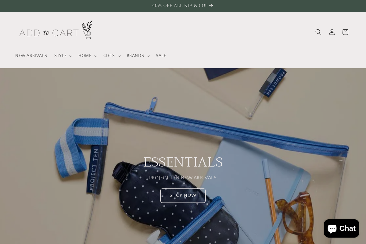 Add to Cart homepage screenshot