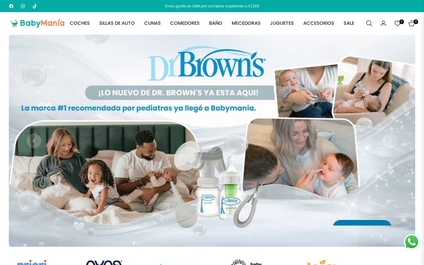 babymania.com.pe homepage screenshot