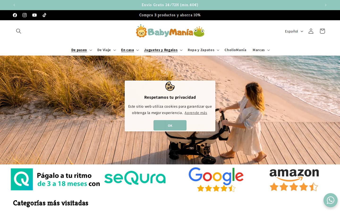 babymania.es homepage screenshot