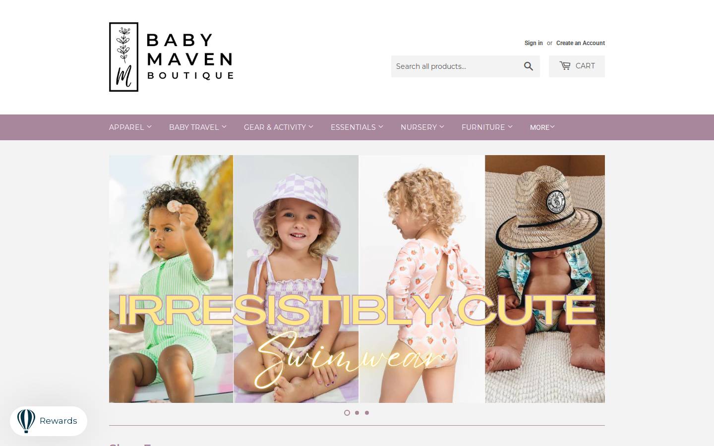 babymavenboutique.com homepage screenshot