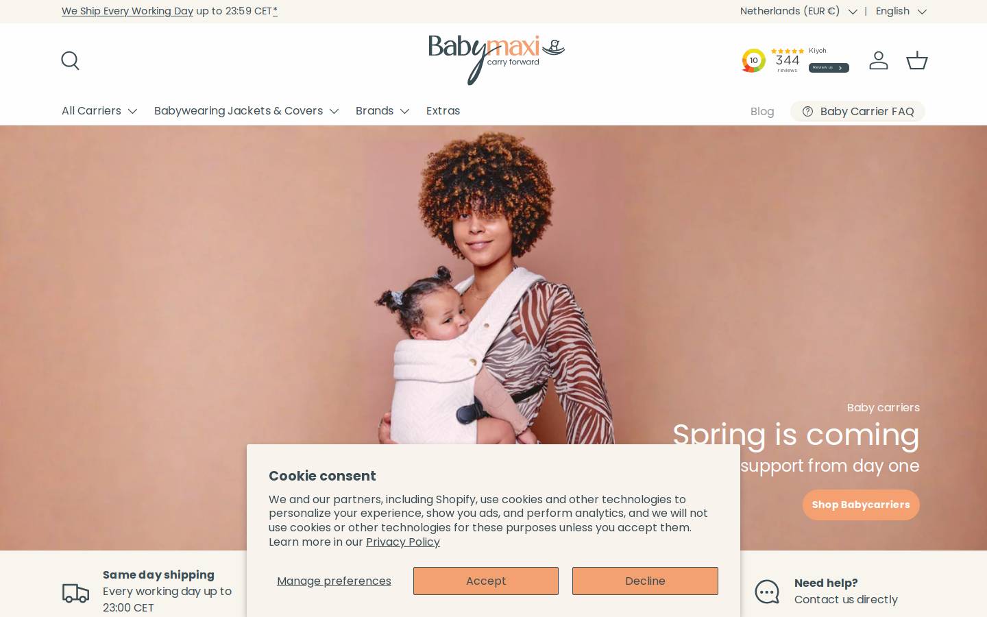 babymaxi.com homepage screenshot