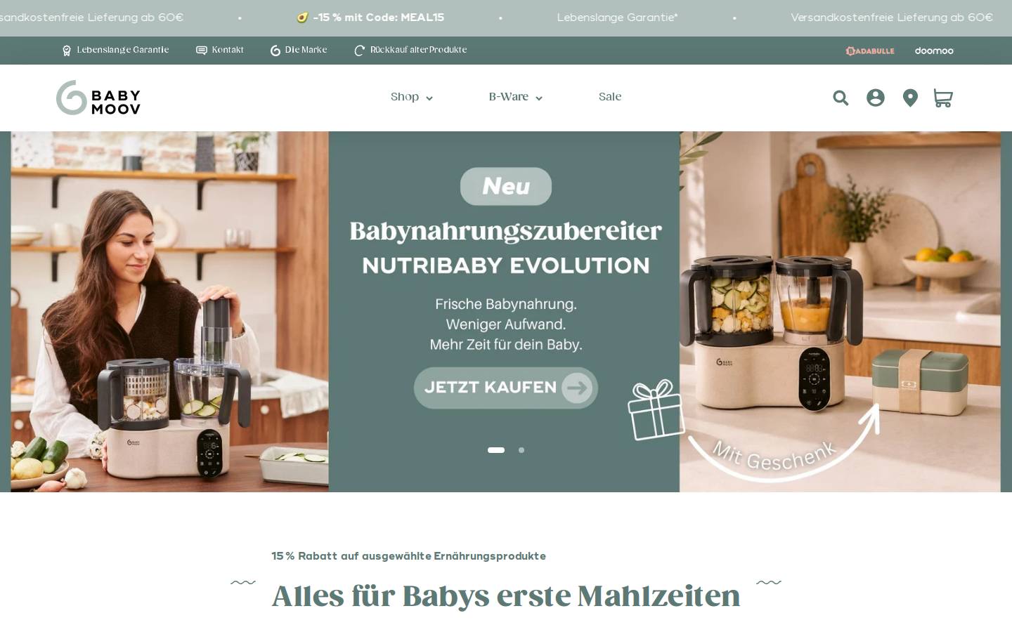 Babymoov DE homepage screenshot