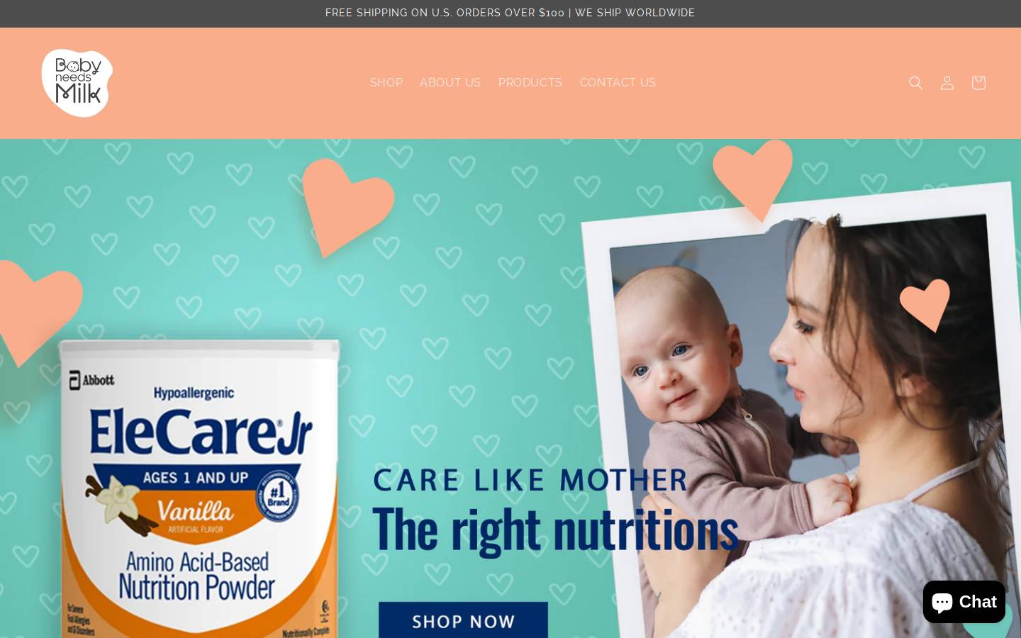 babyneedsmilk.com homepage screenshot