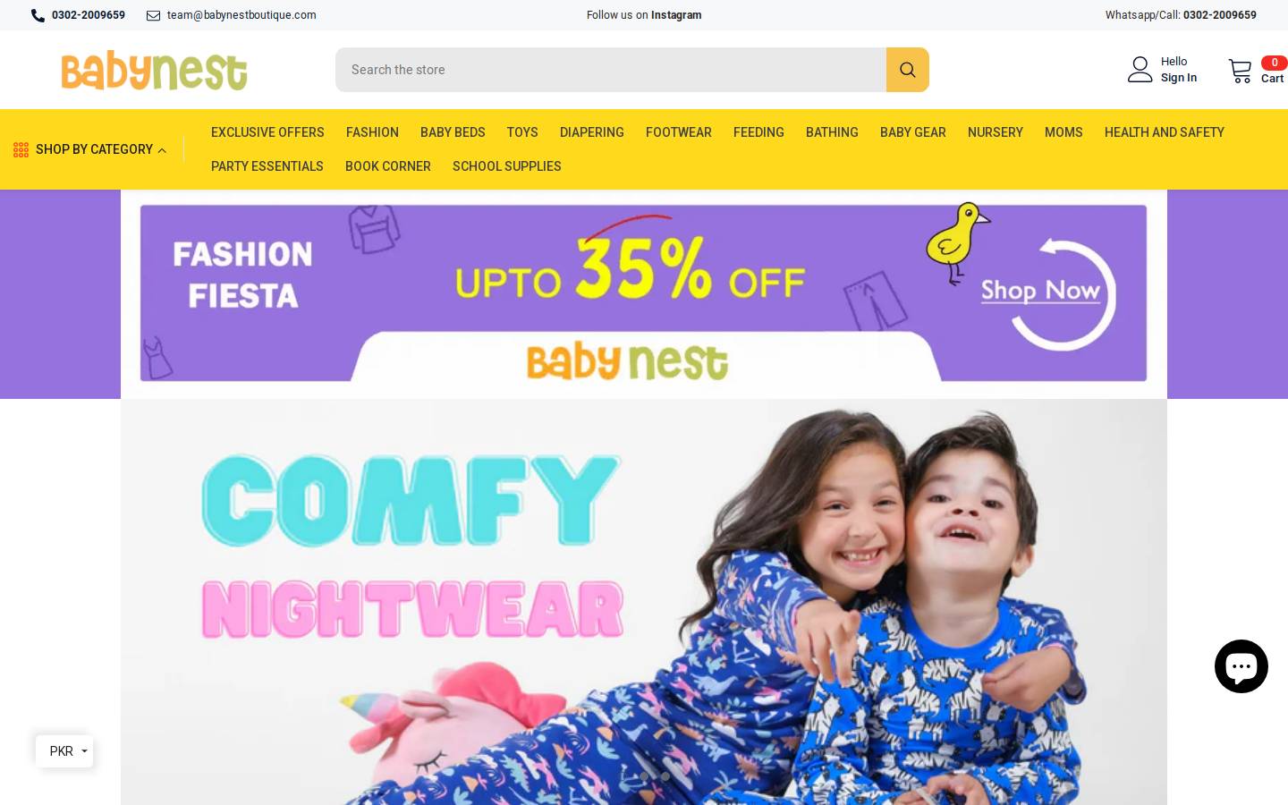 babynestboutique.com homepage screenshot