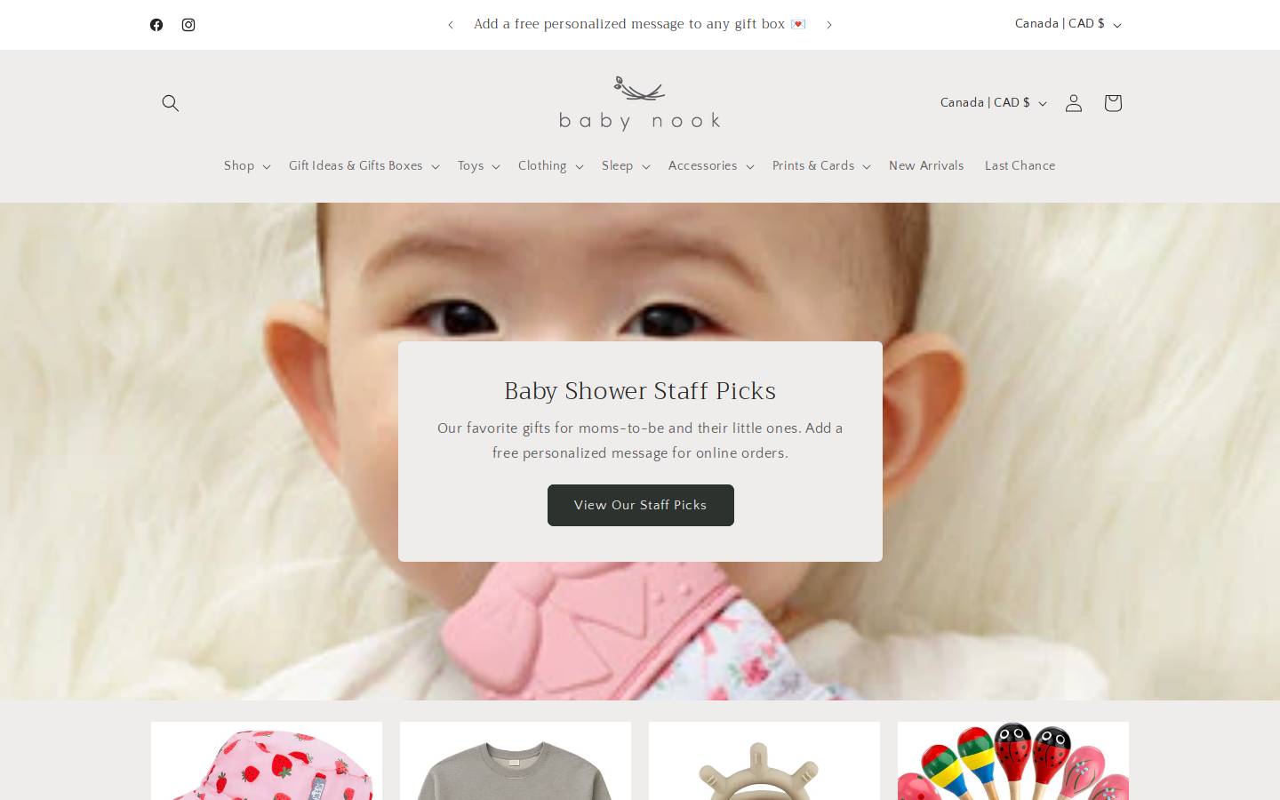 babynook.ca homepage screenshot