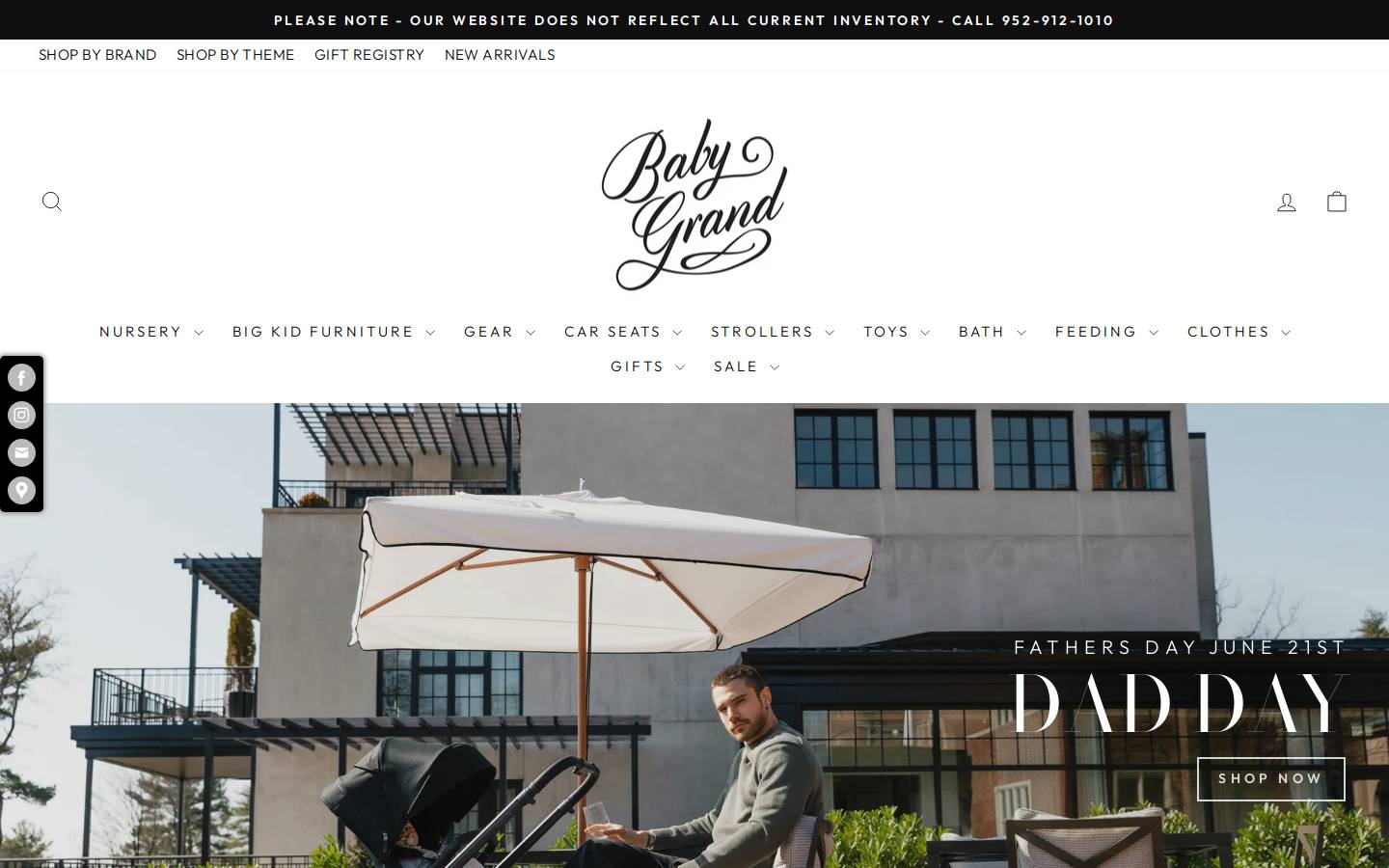 babyongrand.com homepage screenshot