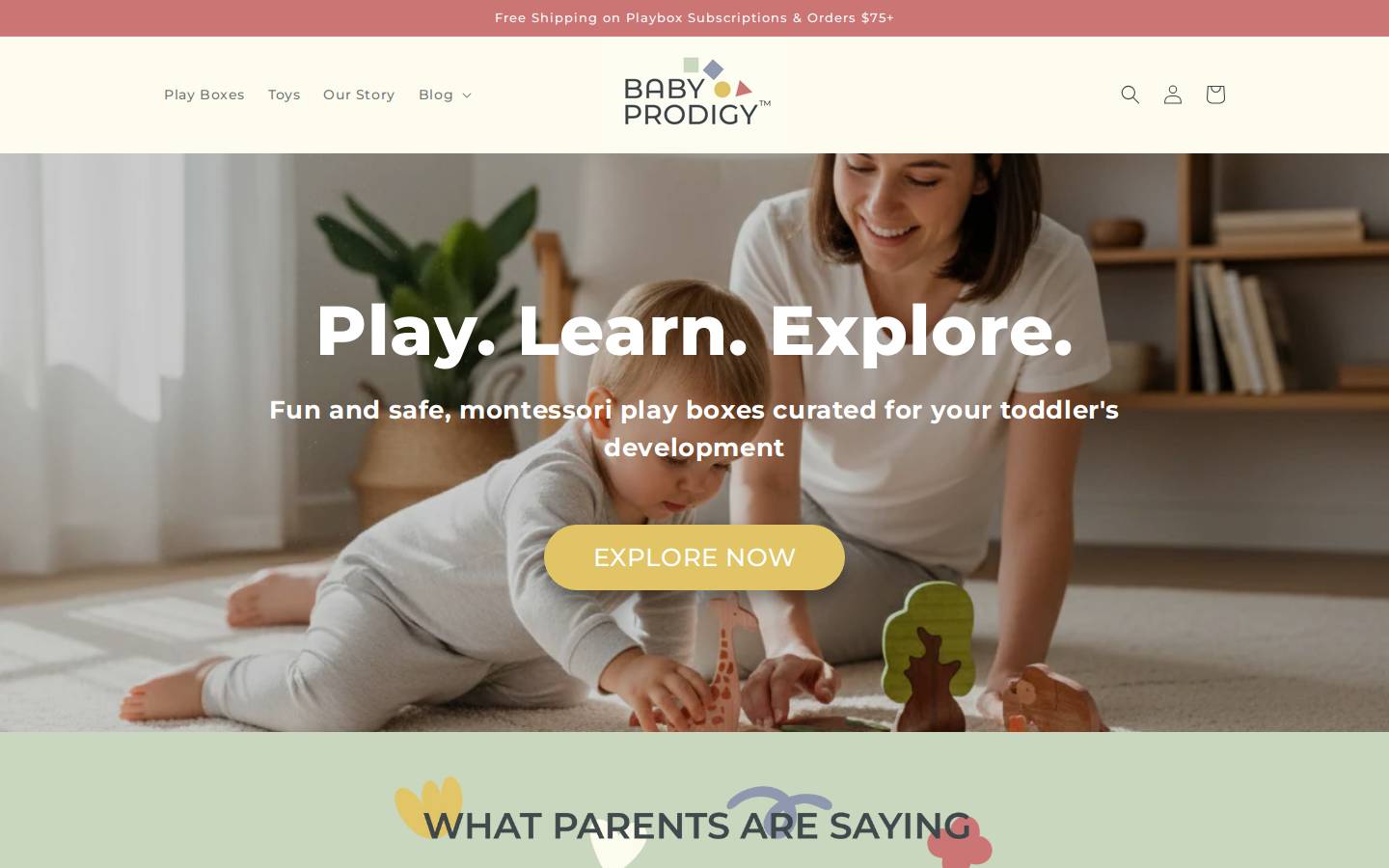 babyprodigy.co homepage screenshot