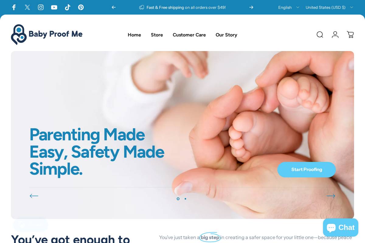 babyproofme.com homepage screenshot