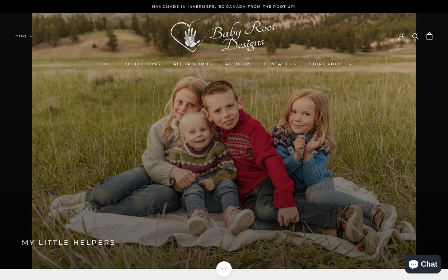 babyrootdesigns.com homepage screenshot
