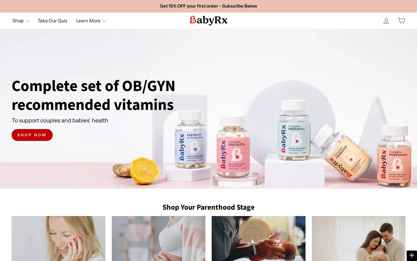 Babyrx homepage screenshot