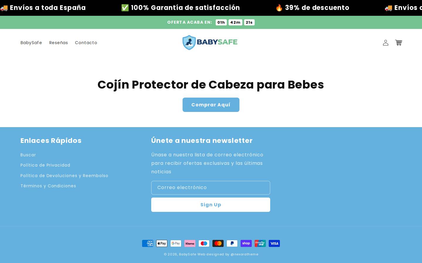 babysaafe.shop homepage screenshot