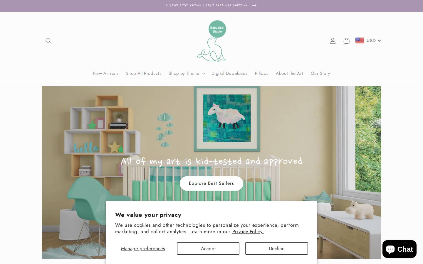 babysealstudio.com homepage screenshot