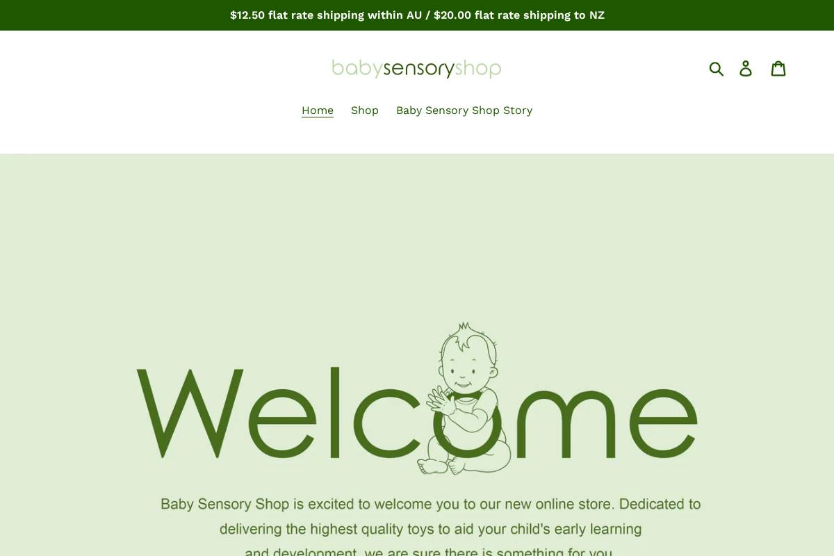 babysensoryshop.com.au homepage screenshot