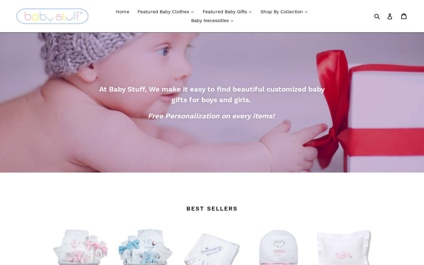 babystuffgifts.com homepage screenshot