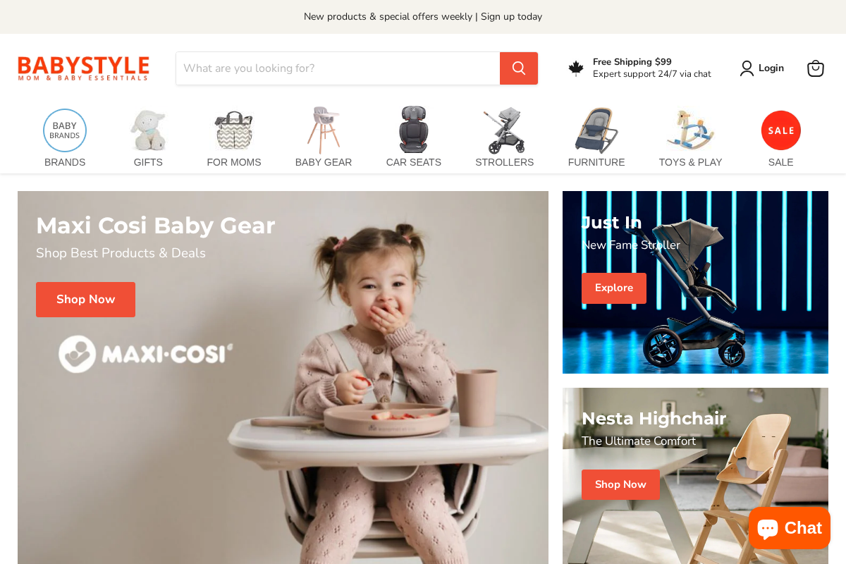 BabyStyle homepage screenshot