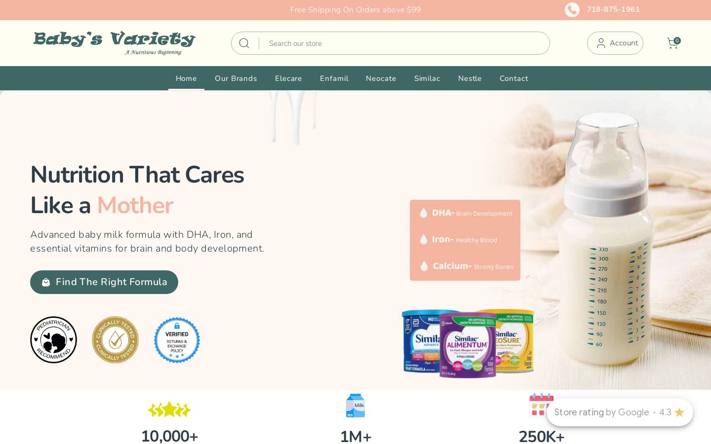 babysvariety.com homepage screenshot