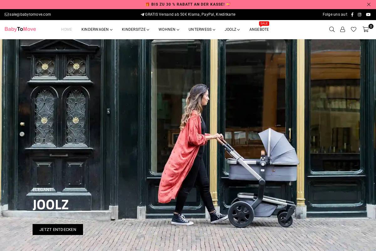 Babytomove homepage screenshot