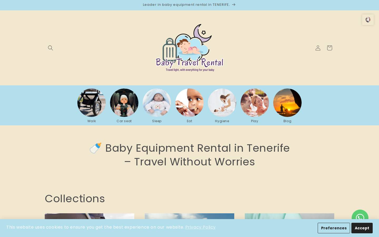 babytravelrental.com homepage screenshot