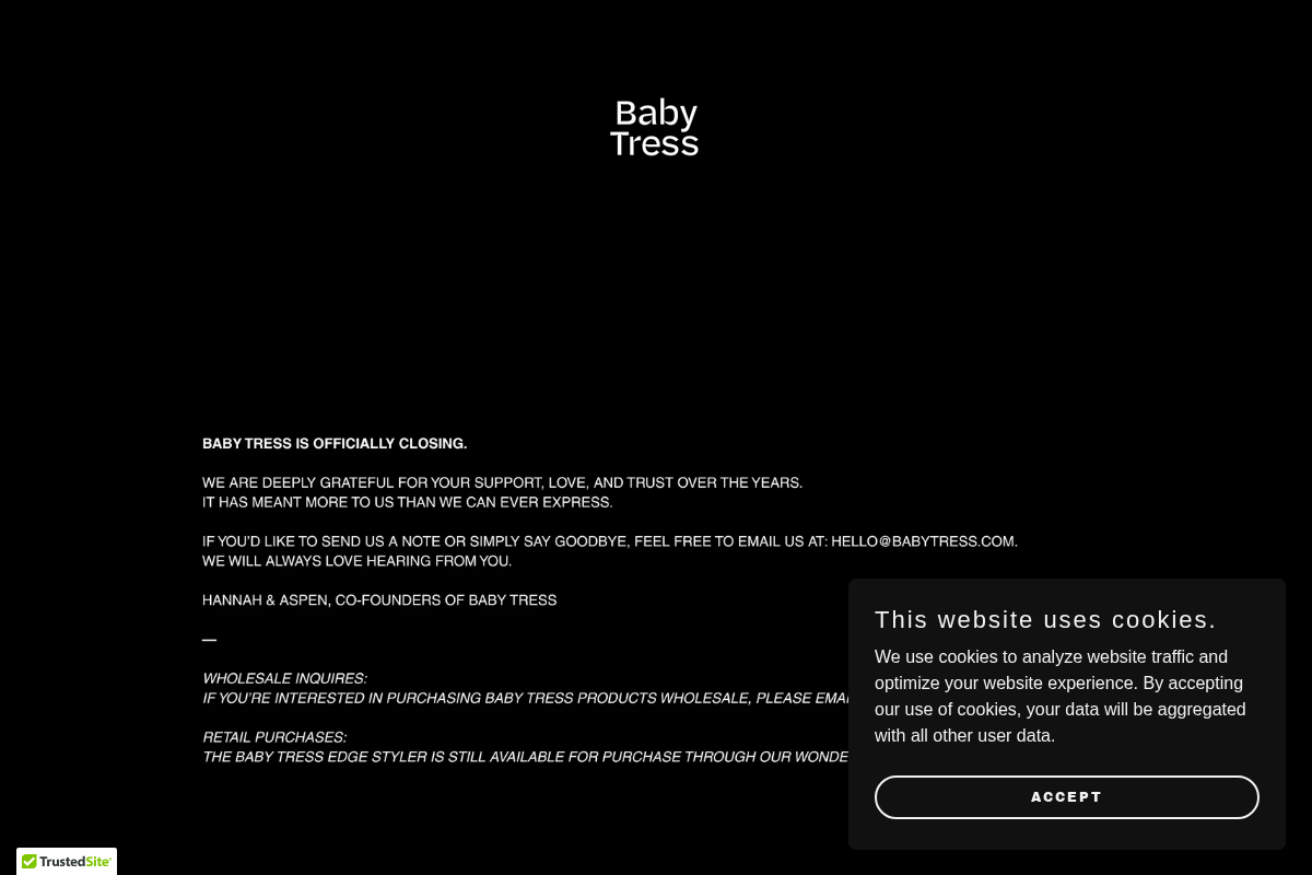 babytress.com homepage screenshot