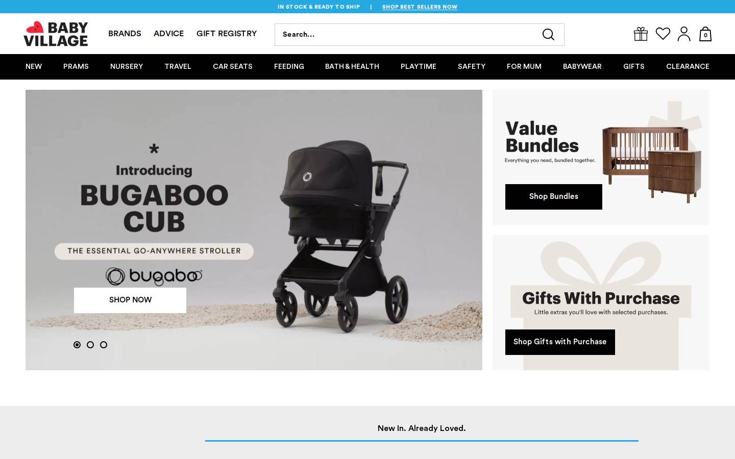 Baby Village homepage screenshot