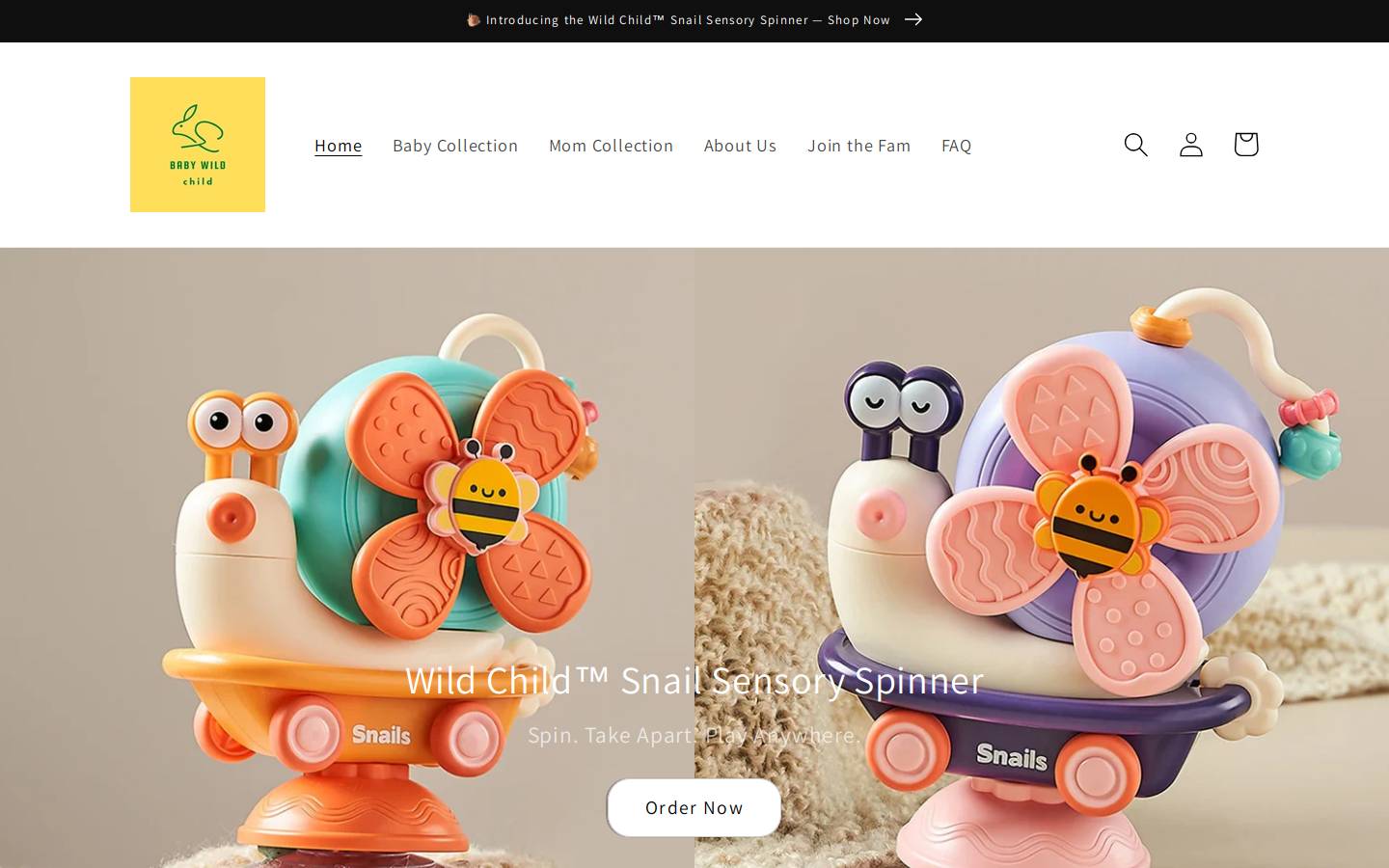 babywildchild.com homepage screenshot