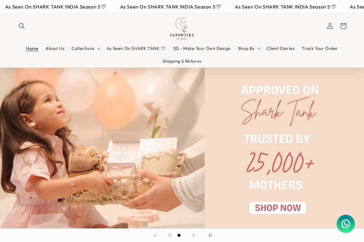 babyworksbyswapnil.com homepage screenshot