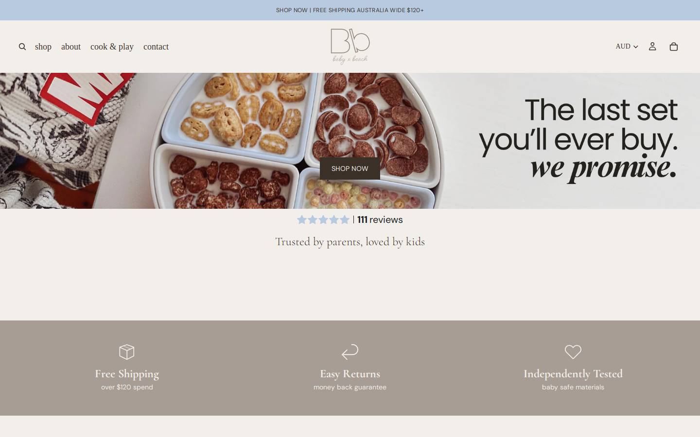 babyxbeach.com homepage screenshot