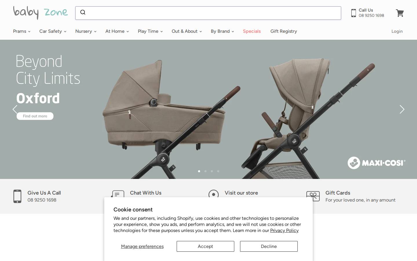 babyzone.com.au homepage screenshot