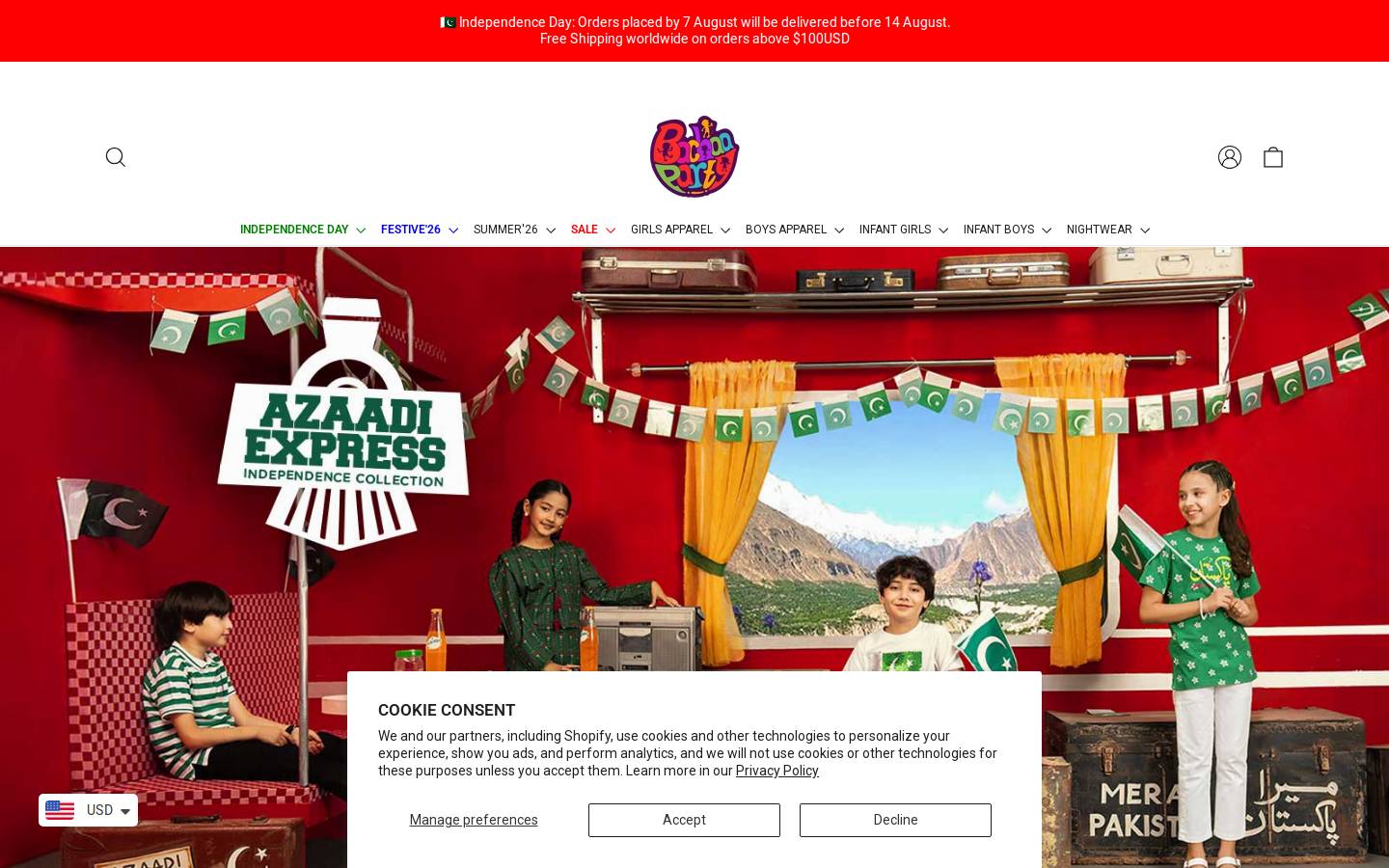 bachaaparty.com homepage screenshot