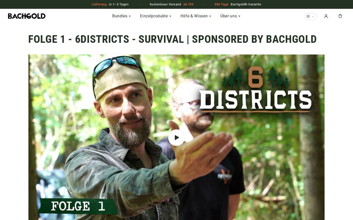 Bachgold Outdoor homepage screenshot