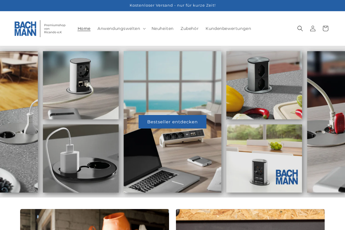 Bachmann Store homepage screenshot