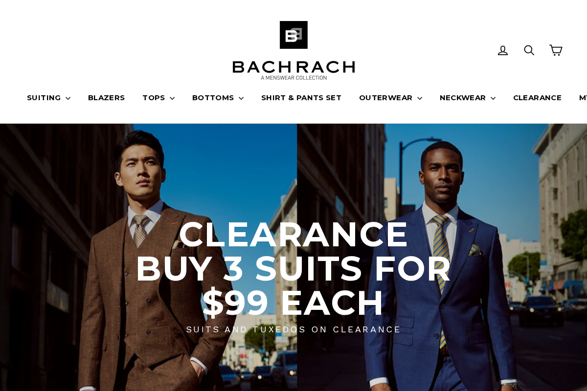 Bachrach Clothing homepage screenshot