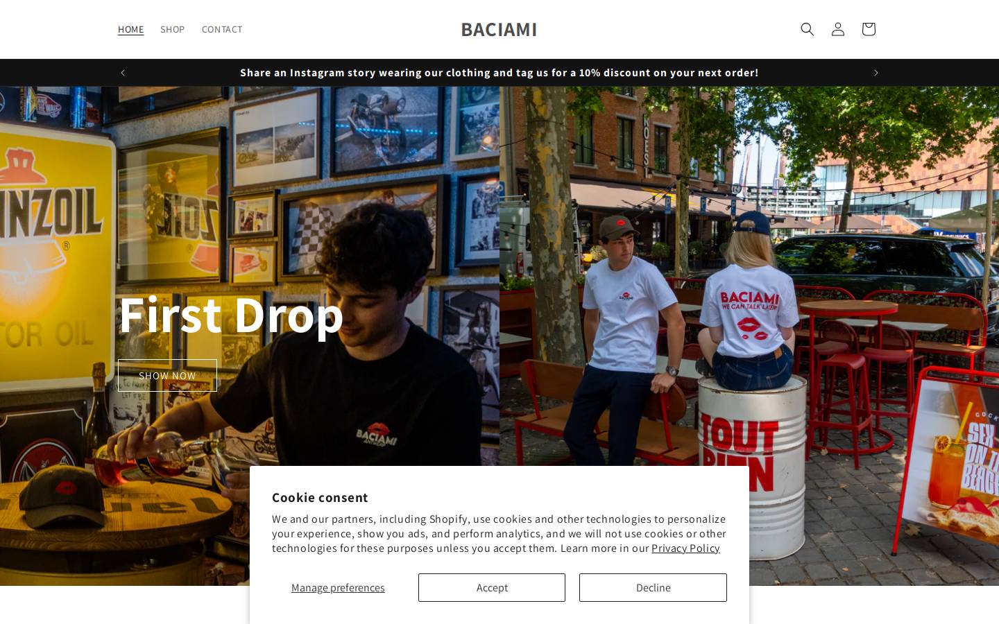 baciamiantwerp.com homepage screenshot