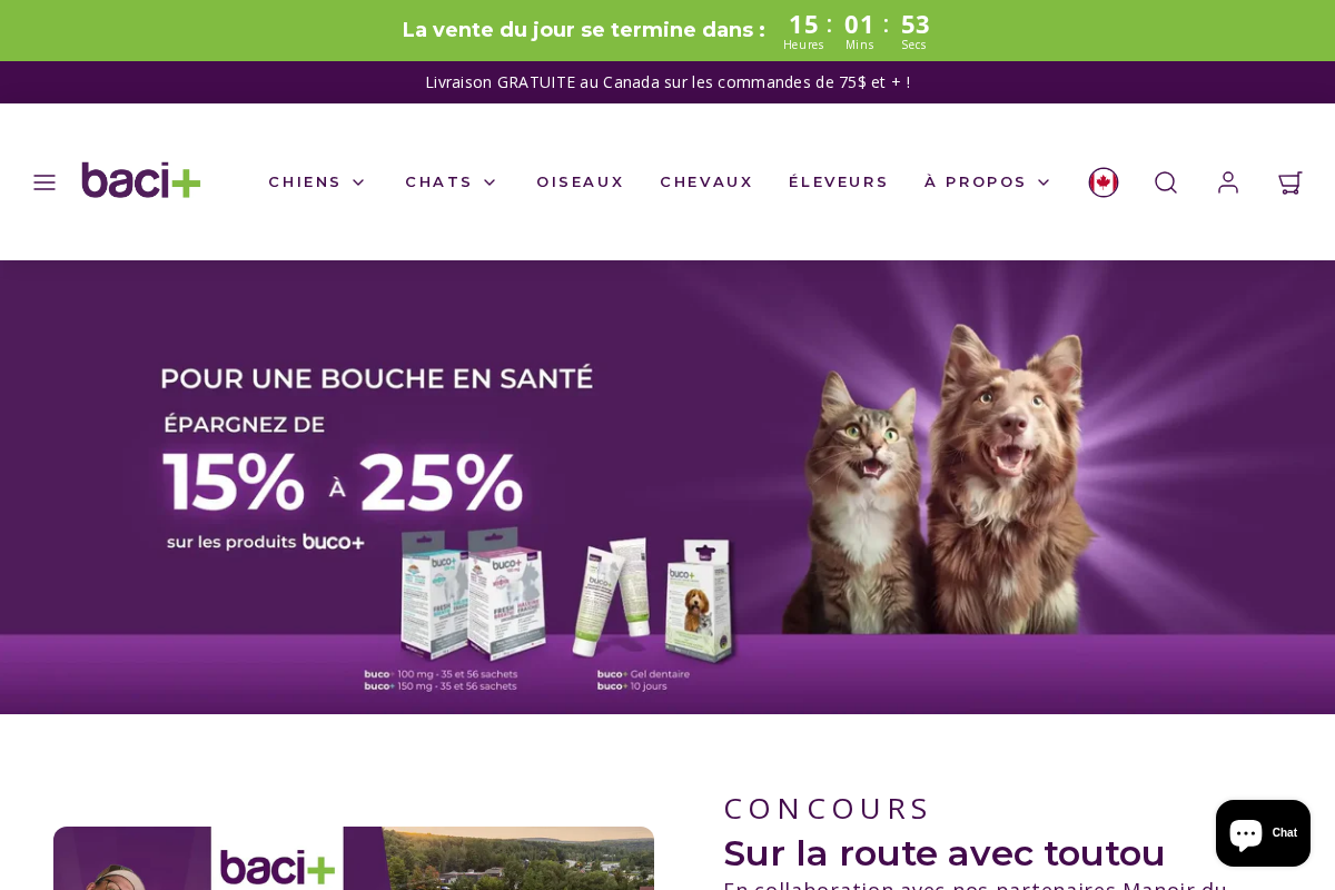 baci+ homepage screenshot