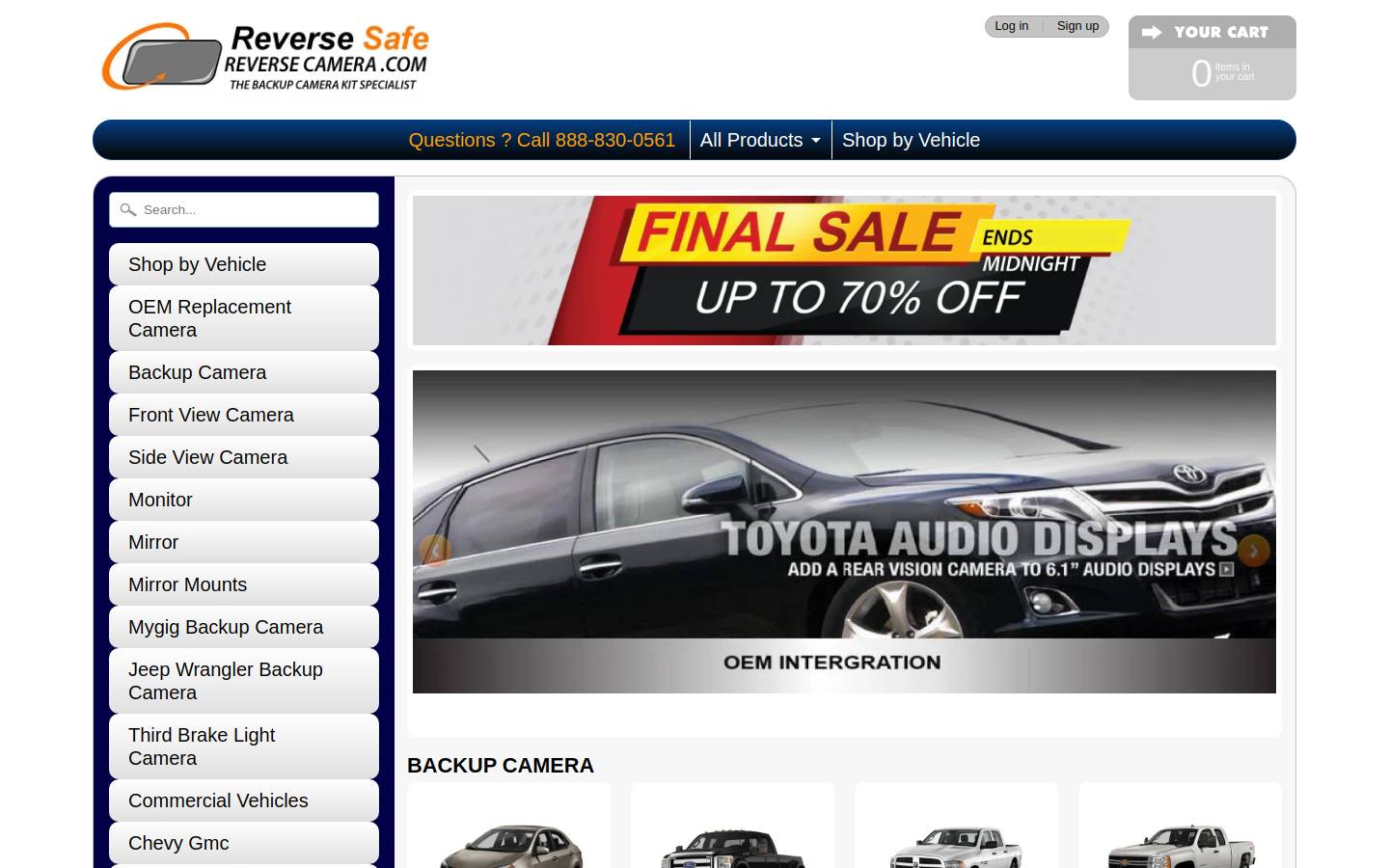 back-upcamera.com homepage screenshot
